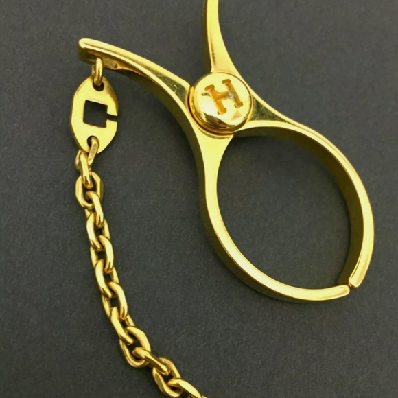 HERMES GOLDTONE GLOVES HOLDER/P1189 - Picture 3 of 11